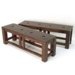 MD8358 S/2 Low Table, A set of two stackable solid wood coffee tables