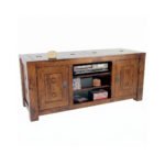 MD8359 TV Cabinet, Solid wood TV display cabinet with 2 doors, rustic design