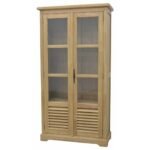 MD8365 Glass Cabinet, Solid wood display cabinet with two doors, Colonial style