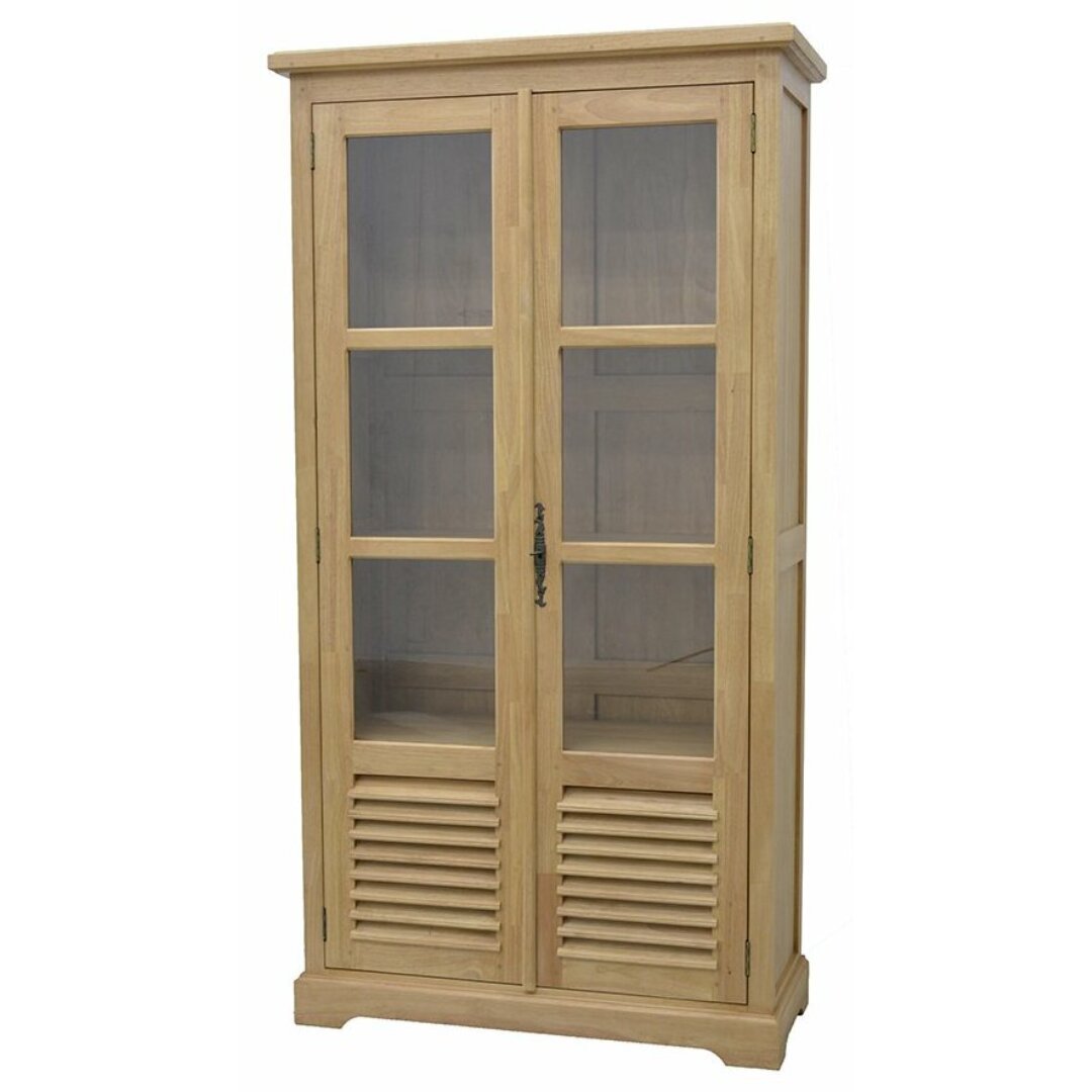 MD8365 Glass Cabinet, Solid wood display cabinet with two doors, Colonial style