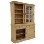 MD8383 Solid Wood Bookcase, 2 sections, 3 drawers, 2.2 meters high