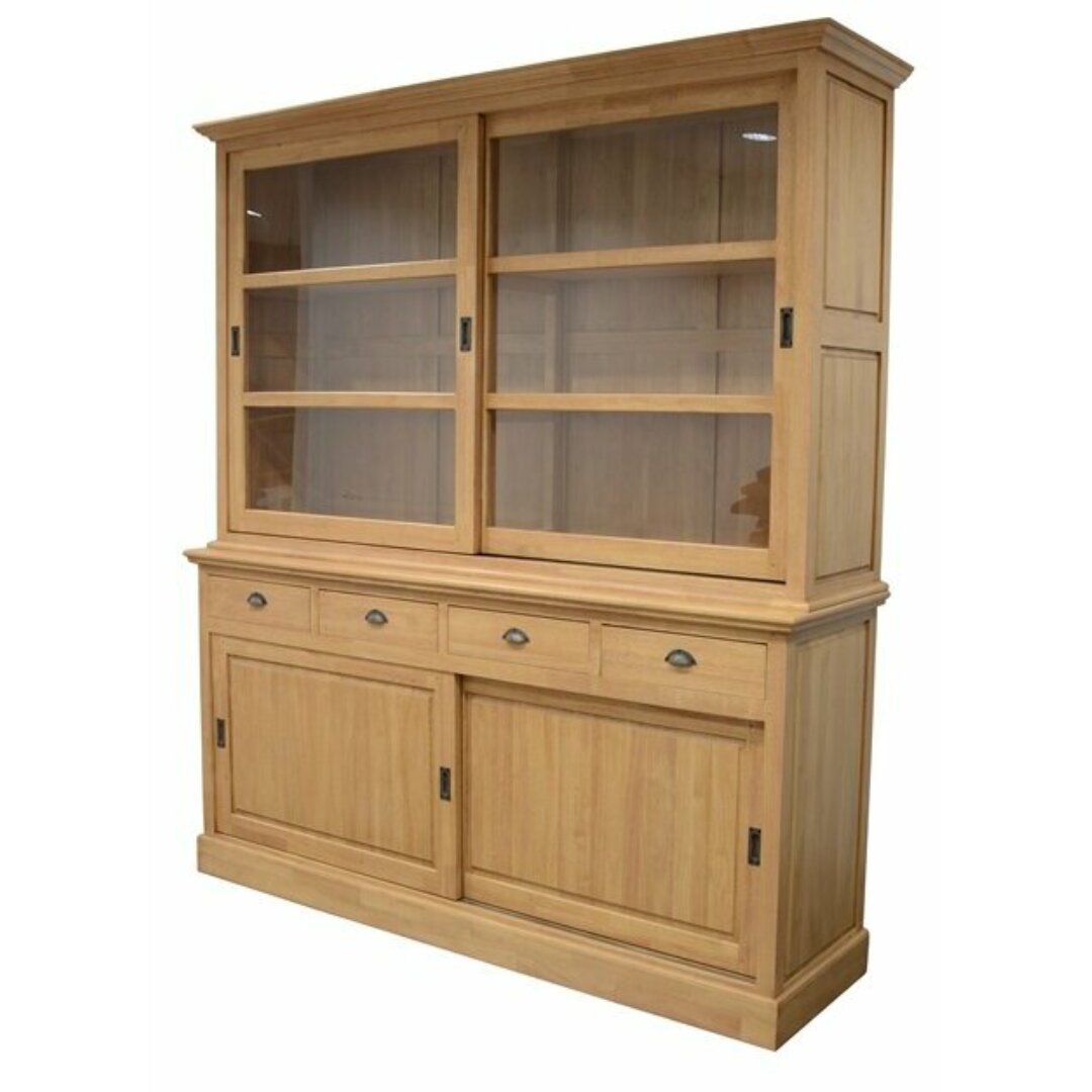 MD8384 Solid Wood Bookcase, 2 sections, 4 drawers, 4 doors