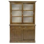 MD8385 Solid Wood Bookcase, 2 sections, 2 drawers, 2.15 meters high
