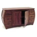 MD8392 Solid Wood Round Cupboard with 6 Drawers and 2 Doors