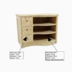 MD8399 Solid Wood TV Cabinet with 3 Drawers, 90 cm, view 7