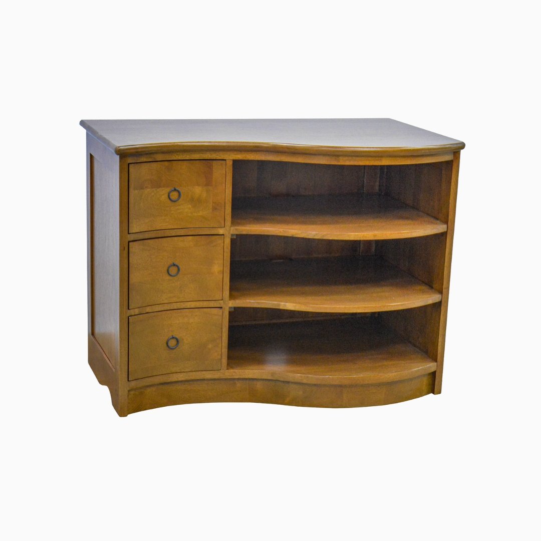 MD8399 Solid Wood TV Cabinet with 3 Drawers, 90 cm, view 2