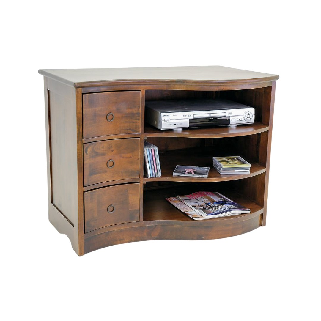 MD8399 Solid Wood TV Cabinet with 3 Drawers, 90 cm