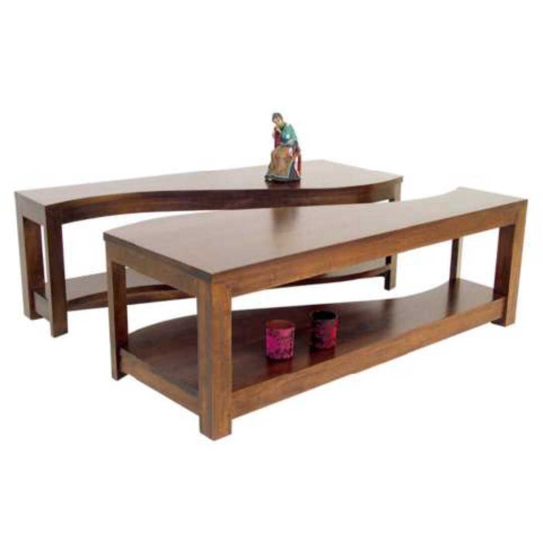 MD8409 Wooden Low Table, Solid wood coffee table with a two-part design
