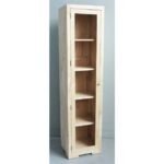 MD8416 Glass Door Column Cabinet, Solid Wood Glass Display Cabinet