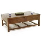MD8421 Wooden Coffee Table 4 Drawers, Solid wood coffee table with 4 drawers