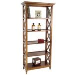 MD8439 Bookcase, A tall, elegantly designed solid wood bookcase with ample storage space