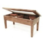 MD8452 Low Table Top Open Glass, A 90 cm long solid wood coffee table with a glass top that opens to showcase your beautiful
