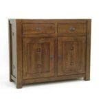 MD8460 Dresser 2 Doors 2 Drawers, Solid wood storage cabinet in a simple, serene Zen style