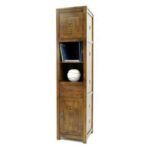 MD8461 Column Cabinet 2 Doors 1 Drawer, Space-saving, tall solid wood cabinet with a stylish design