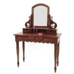 MD8467 Dressing Desk with Mirror, Solid wood dressing table with mirror and drawers