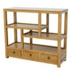 MD8491 Shelf 3 Drawers, Modern design solid wood shelf with 3 drawers for neat storage, view 2