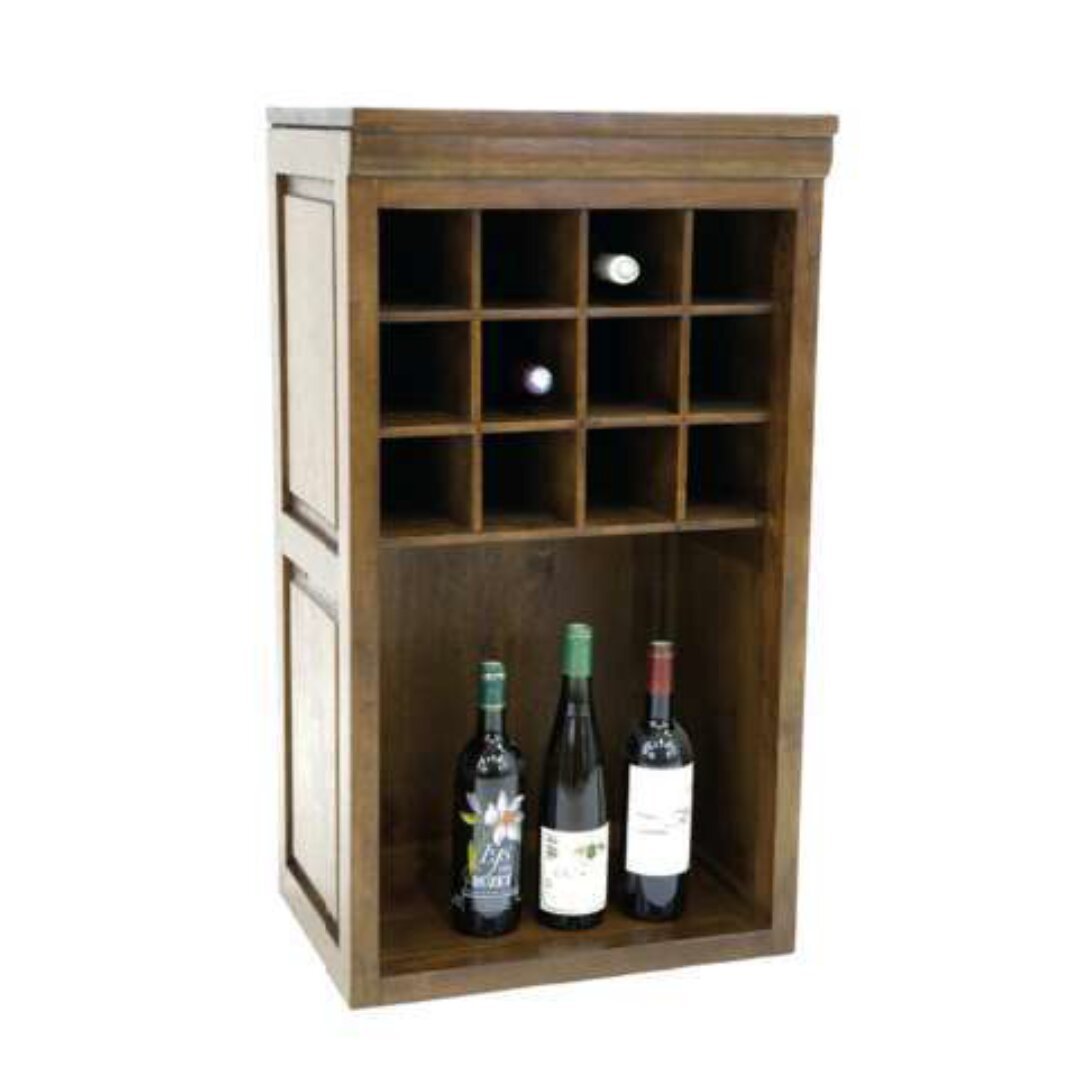MD8497 Wooden Wine Rack Low with Drawer, Solid wood wine rack