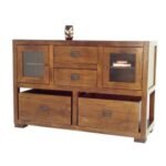 MD8500 Wooden Console Table with Wine Racks, A fully functional console table made of real wood