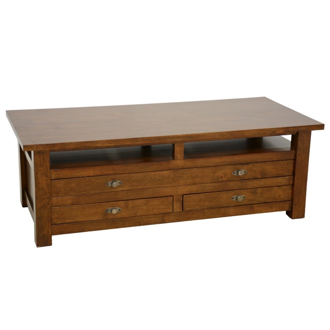 MD8502 Wooden Low Table Double Side, Solid wood coffee table with two sides and 3 drawers