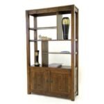 MD8511 Wooden Bookshelf, 190 cm tall, solid wood bookshelf with 2 lower doors