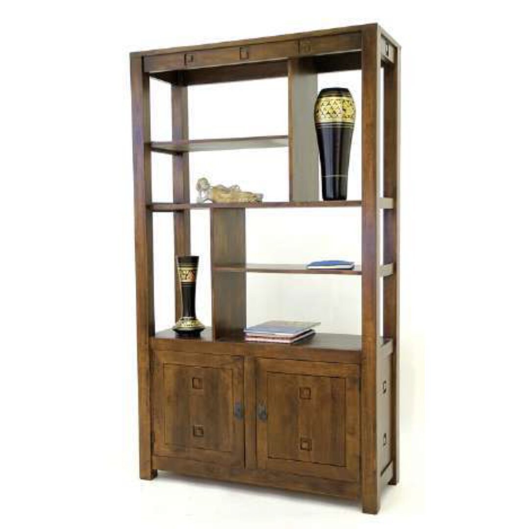 MD8511 Wooden Bookshelf, 190 cm tall, solid wood bookshelf with 2 lower doors