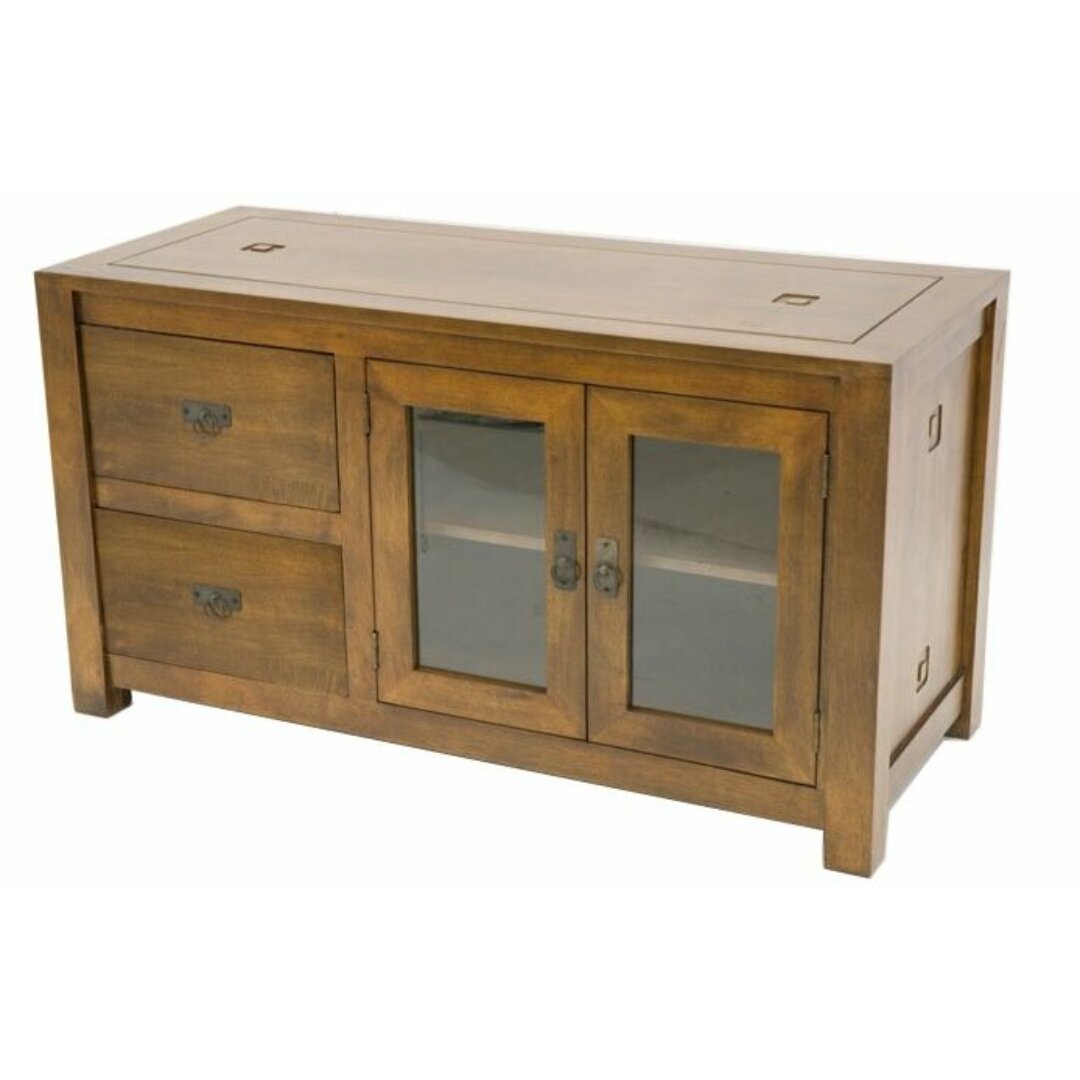 MD8512 Low Cupboard, Low, solid wood storage cabinet with 2 doors and 2 drawers
