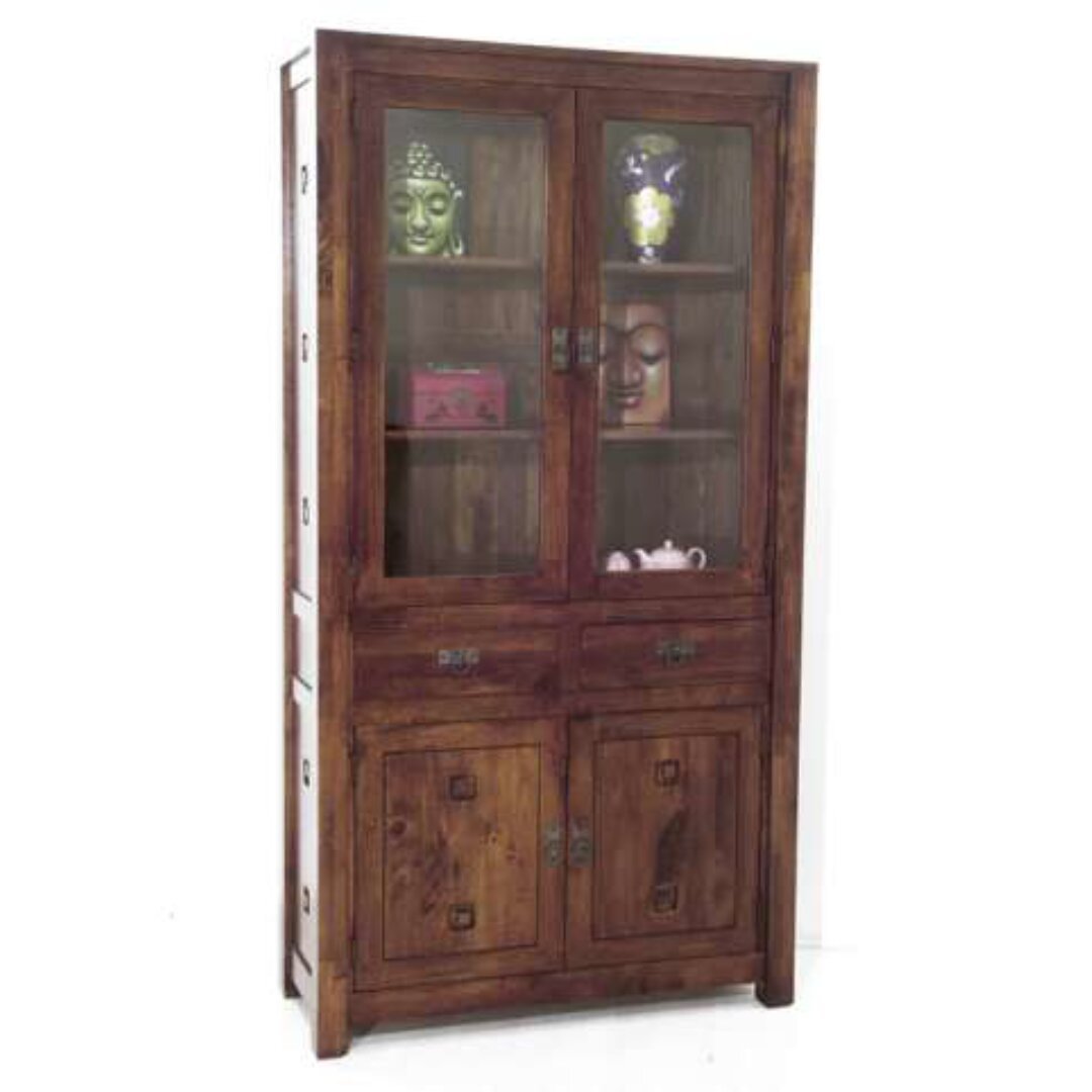MD8513 Wooden High Cabinet, Tall, solid wood storage cabinet with 4 doors and 2 drawers