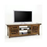 MD8519 TV Cabinet, Solid wood TV cabinet with 2 doors
