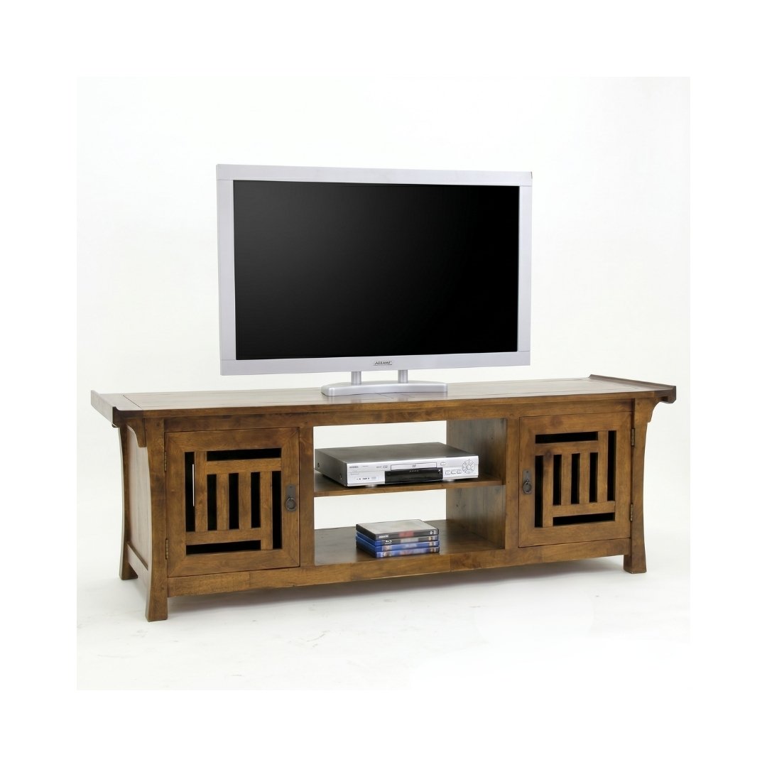MD8519 TV Cabinet, Solid wood TV cabinet with 2 doors