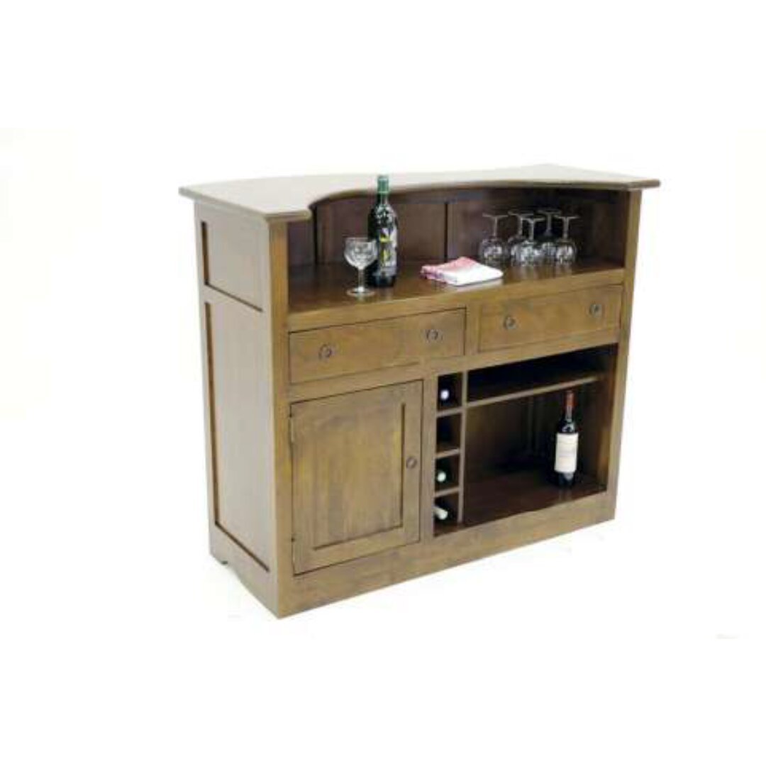 MD8522 Wooden Bar Cabinet, Solid wood bar cabinet, Fidji Collection design, 2 drawers, 1 door