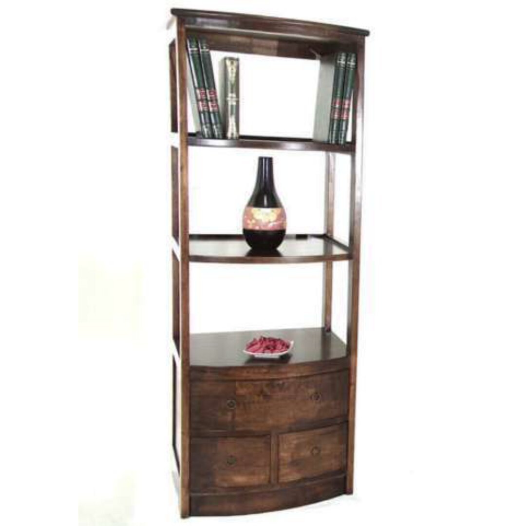 MD8524 Wooden Column Cabinet, Tall, solid wood storage cabinet with 3 drawers