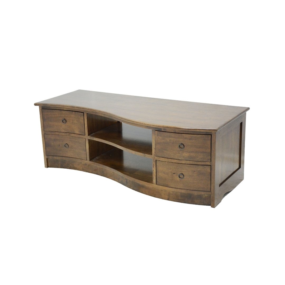 MD8525 TV Cabinet, Solid wood TV stand with 4 drawers, Fidji Collection design