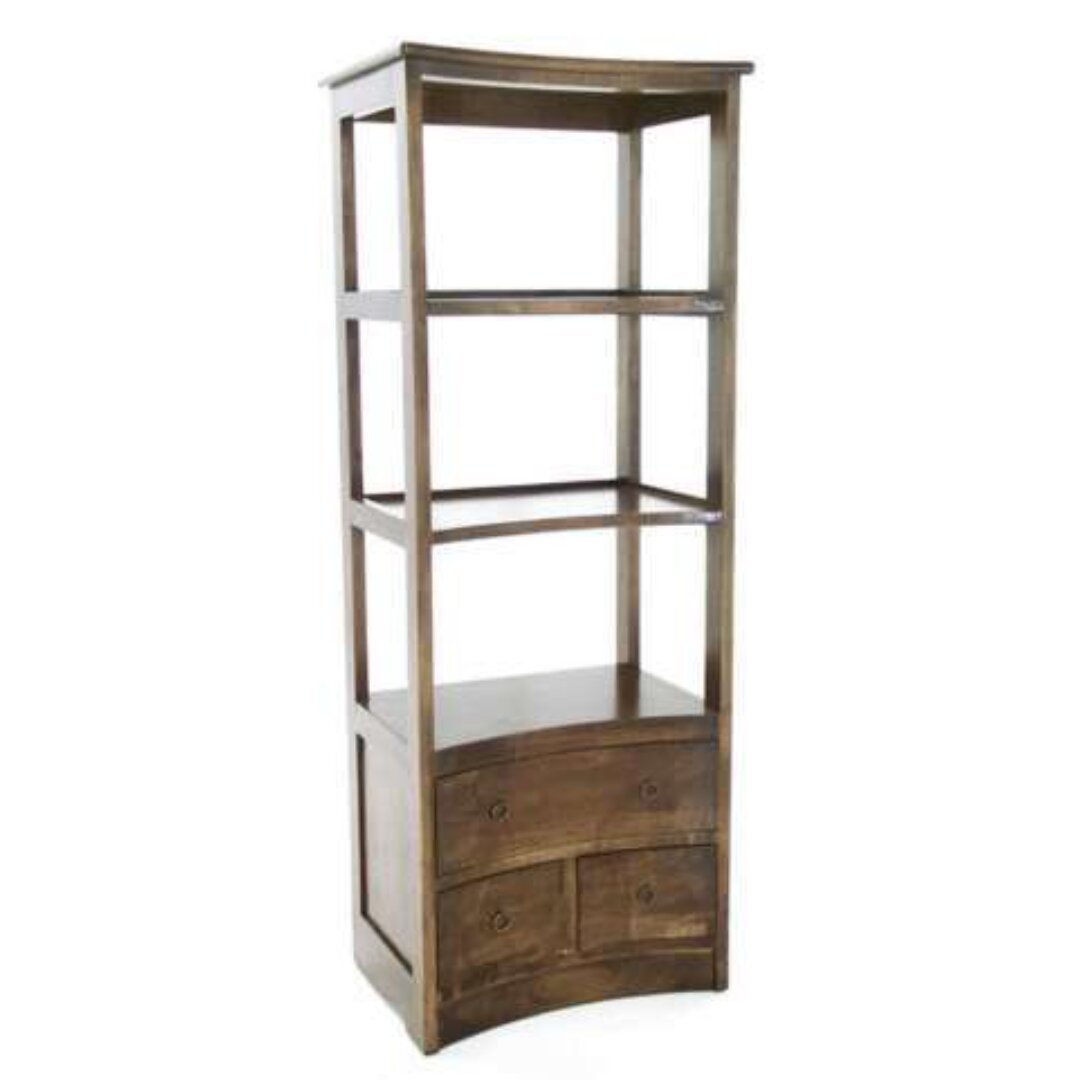 MD8526 Wooden Column Cabinet (Right), Tall, solid wood storage cabinet with 3 drawers