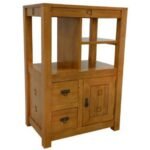 MD8546 Wooden Bookshelf, Solid wood bookshelf with 2 drawers and 1 door