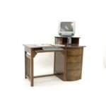 MD8549 Working Desk, Solid wood working desk with 4 drawers and shelves (Classic design)