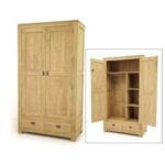 MD8567 Wardrobe, Solid wood wardrobe with 2 doors and 2 drawers