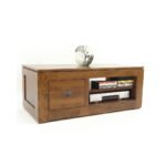 MD8569 TV Cabinet, 100 cm Solid Wood TV Stand with 1 Drawer (Hongkong Design)
