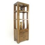 MD8574 Column Cabinet, Tall, versatile cabinet made of real wood with 2 drawers, Hongkong design