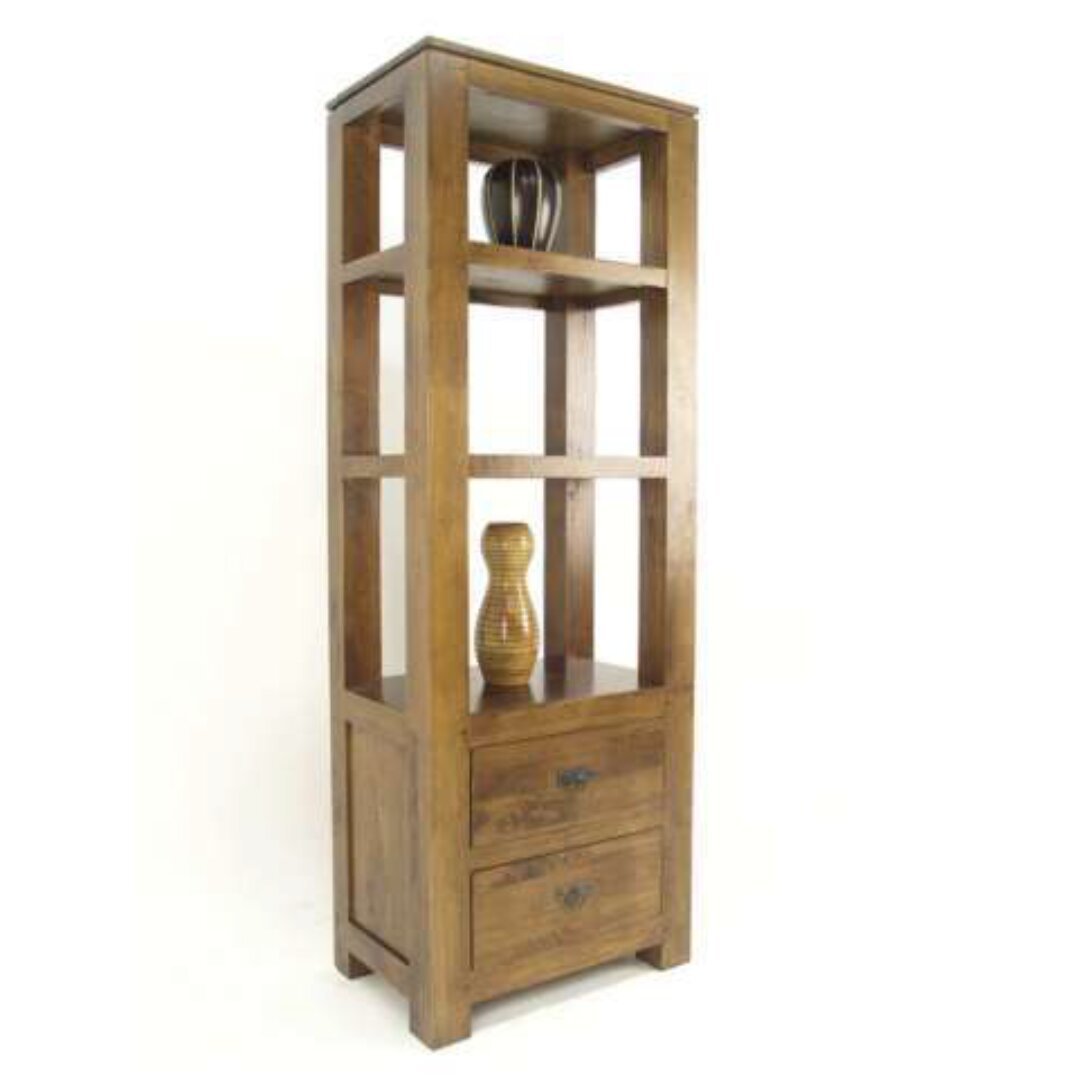 MD8574 Column Cabinet, Tall, versatile cabinet made of real wood with 2 drawers, Hongkong design