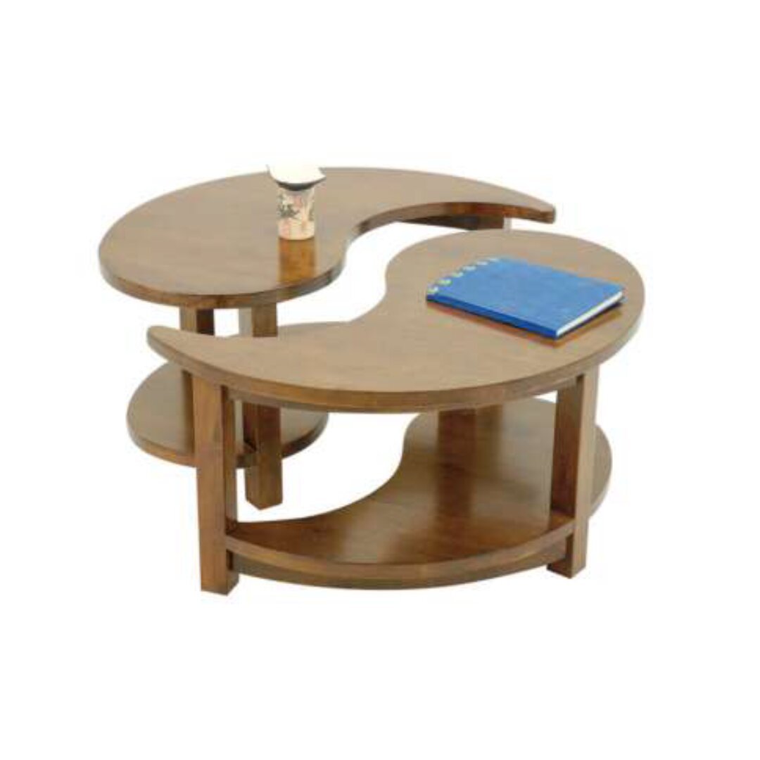 MD8595 Low Table, Set of 2 Solid Wood Coffee Tables, Square Design