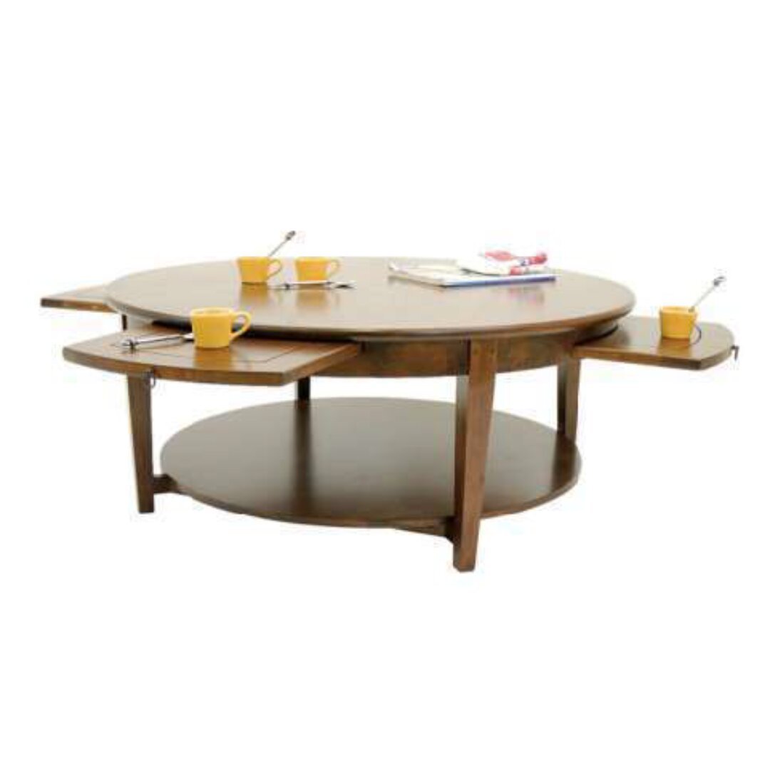 MD8601 Low Table, A modern design, four-shelf solid wood coffee table