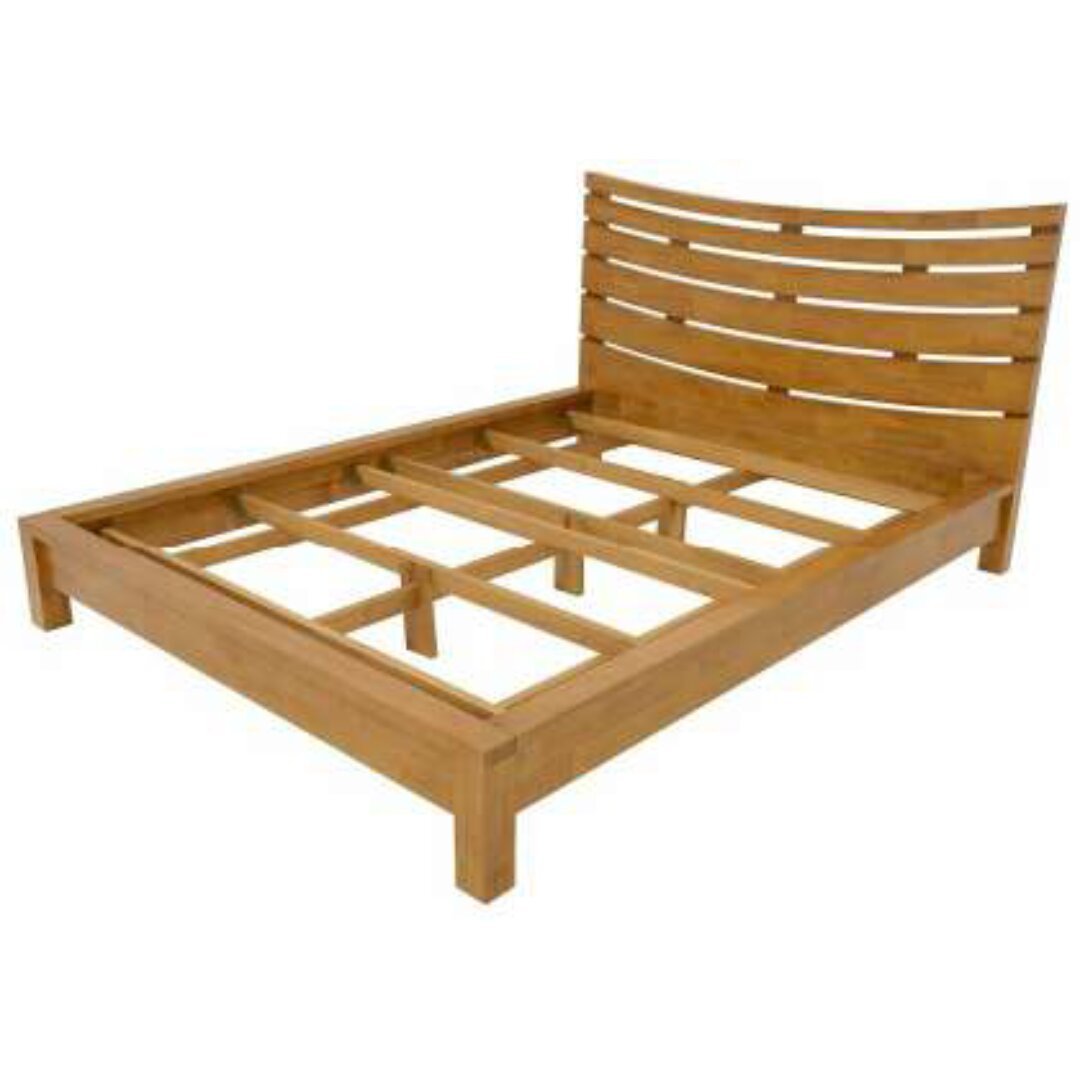MD8605KF Complete Bed, 5-foot (Queen Size) Solid Wood Bed
