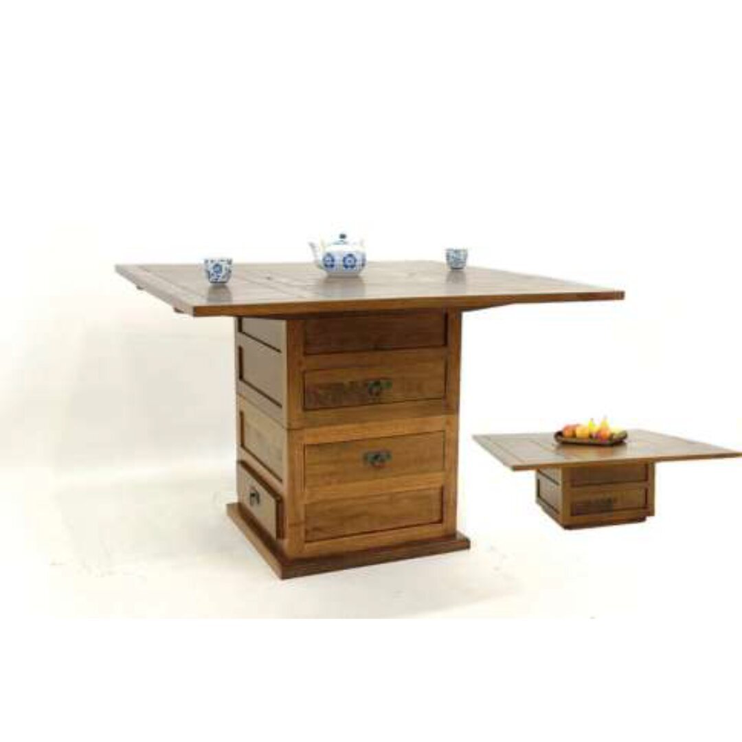 MD8609 Dining Table, 2-piece Solid Wood Dining Table Set with Adjustable Functions