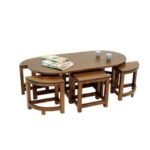 MD8610 Low Table, Solid wood coffee table, oval shape, modern design