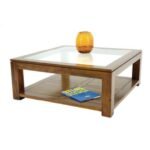 MD8614 Low Table, Solid wood square coffee table, 100 cm diameter