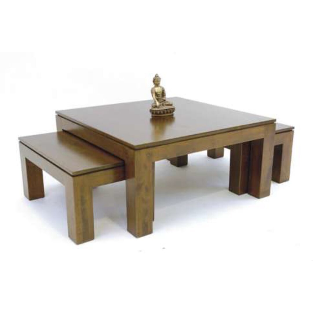 MD8626 Nesting Low Table Set (S/3), Solid wood coffee table set of 3, modern design