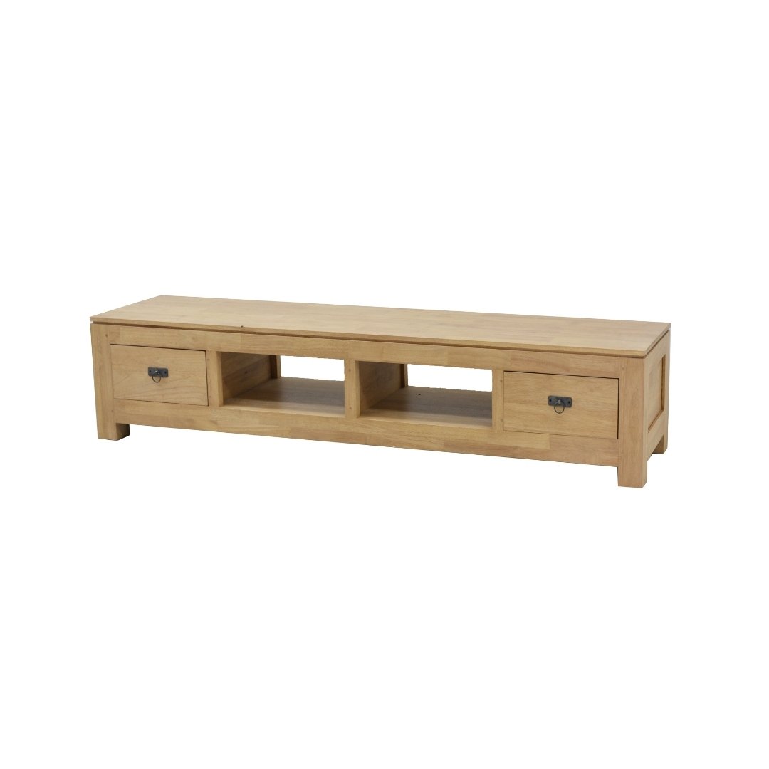 MD8633 TV Cabinet with 2 Drawers, Solid wood TV stand with 2 drawers (200 cm) with a simple and elegant design