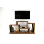 MD8648 Double-Sided TV Shelf, Solid wood TV stand, usable on two sides, modern design