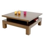 MD8658 Low Table, A square, solid wood coffee table with a modern and elegant design