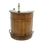 MD8663 Bar Round Cabinet, Classic design, curved shape, made of solid wood, with 1 drawer